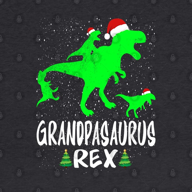 Grandpa T Rex Matching Family Christmas Dinosaur Shirt by intelus